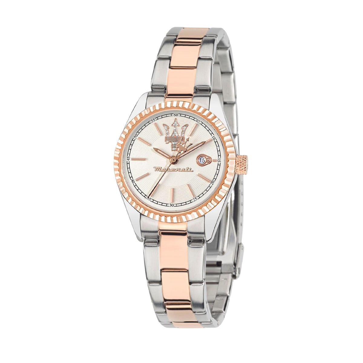 Maserati Lady's R8853100504 Competizione Analog Display Analog Quartz Pink Watch, Silver/Rose Gold, Quartz Watch
