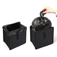 Power Tiger CAR ACCESSORIES PowerTiger Car Rubbish Bin Hanging Auto Trash Bag Litter Container Water Resistant Leak Proof Collapsible Garbage Organiser, 6.5Ltr Capacity Black