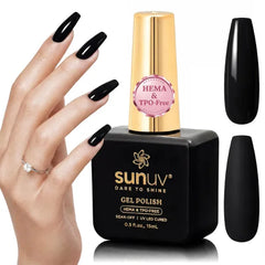 SUNUV 15ml Hema Free TPO Free Gel Nail Polish, Soak Off UV/LED Nail Gel Long Lasting Gel Polish, High Gloss, Salon Quality Nail Art Manicure, Ideal DIY Home Gift for Women- Onyx Shell
