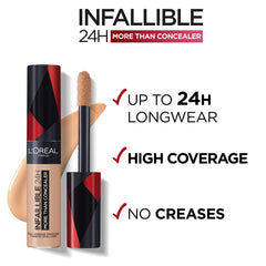 L’Oréal Paris Concealer, Full Coverage, Longwear With A Matte Finish, Infallible 24H More Than Concealer, 323 Fawn
