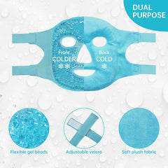 Cold Face Eye Mask Ice Pack Reduce Face Puff,Dark Circles,Gel Beads Hot Heat Cold Compress Pack,Face SPA for Woman Sleeping, Pressure, Headaches, Skin Care… (coolingfacemask)…