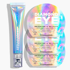 Vitamasques Diamond Eye Pads Set & Brighten & De-puff Illuminating Under Eye Cream