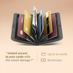 Aluminium Smart Case V2 Wallet - Metal Clasp - RFID Blocking Card Holder - Holds up to 10 Cards and Banknotes - Aluminum Rose Gold