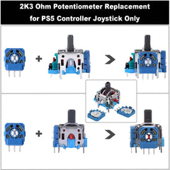 IKPEK 6pcs Analog 3D Joysticks Replacement for PS5 Controller, Joysticks Part with Repair Screwdriver Kit for Playstation 5 DualSense Controller