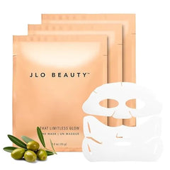 JLO BEAUTY Face Mask, 2 Piece Hydrating Sheet Mask with Glow Serum, Moisturizing & Firming Self Care Facial Sheets To Help Lift and Reduce Puffiness, Skin Care for Women, That Limitless Glow, 3 Pack