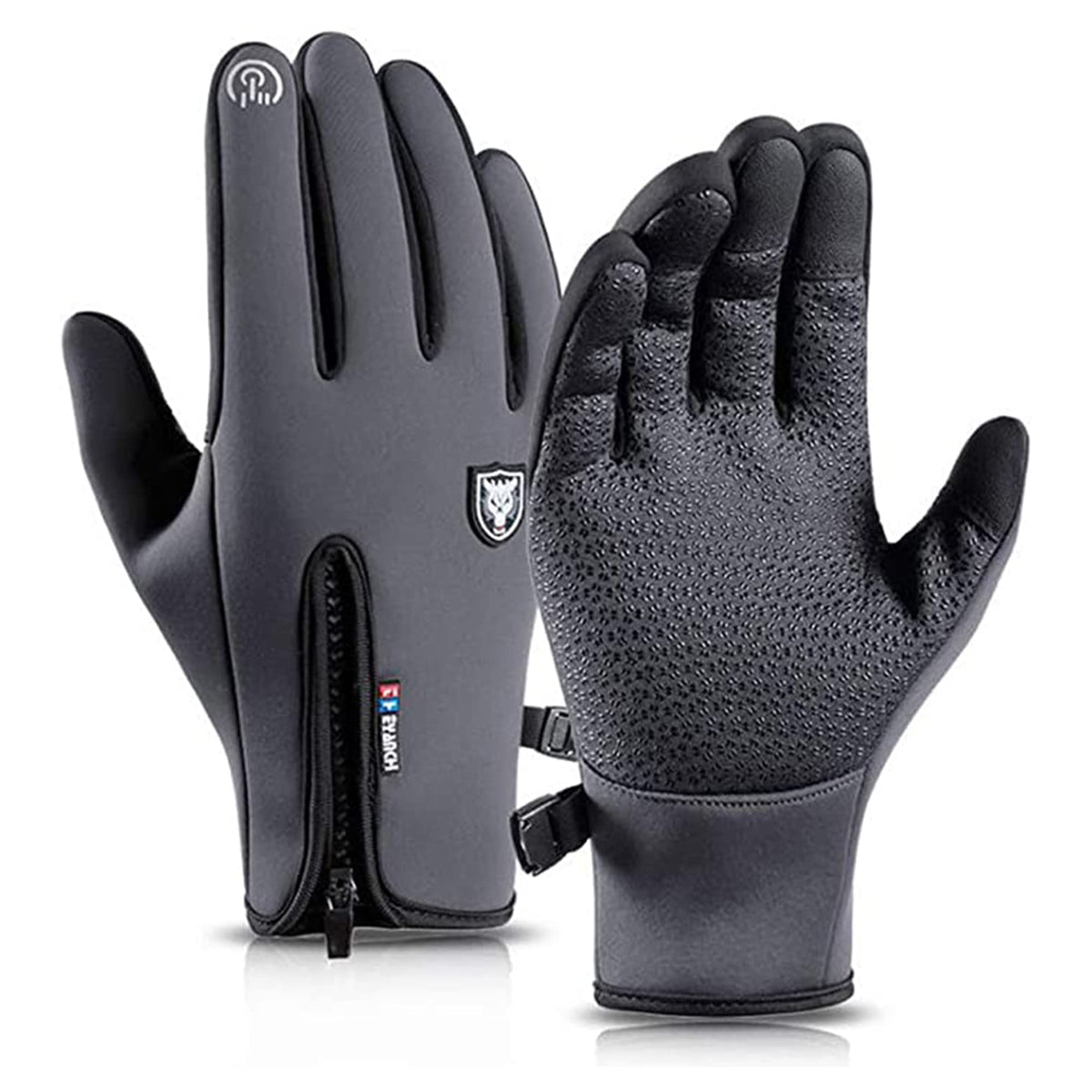 TERRIFI Winter Warm Gloves Men Women Cycling Windproof and Waterproof Pu Leather Touchscreen Cold Weather Driving Gloves, Size: M