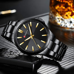 CURREN Anself 8322 Man Watch Man Sport Watch Man Waterproof Outdoor Wristwatch Man Watch Man Quartz Watch Business Watch Male Watch for Men - Black