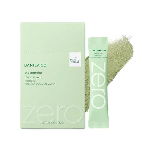 BANILA CO Clean It Zero Matcha Enzyme Powder Wash  Exfoliating Facial Cleanser with Papain Enzyme & Matcha Powder Pore Purifying & Smooth Texture