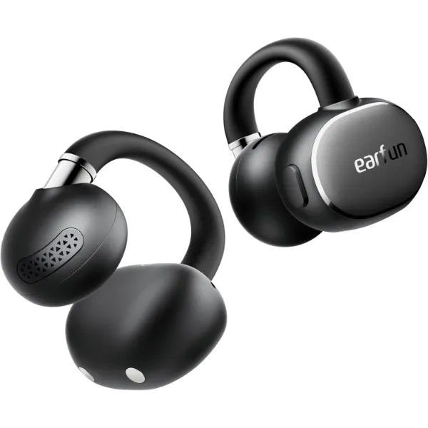 EarFun Clip 2 Open Ear Earbuds, Clip On Headphones, LDAC, Hi-Res Audio, 12mm Titanium Driver, 4 Mics AI Clear Call, AI Translation Earbuds, Secure Fit, 40H Playtime, Bluetooth 6.0 for Running, Workout