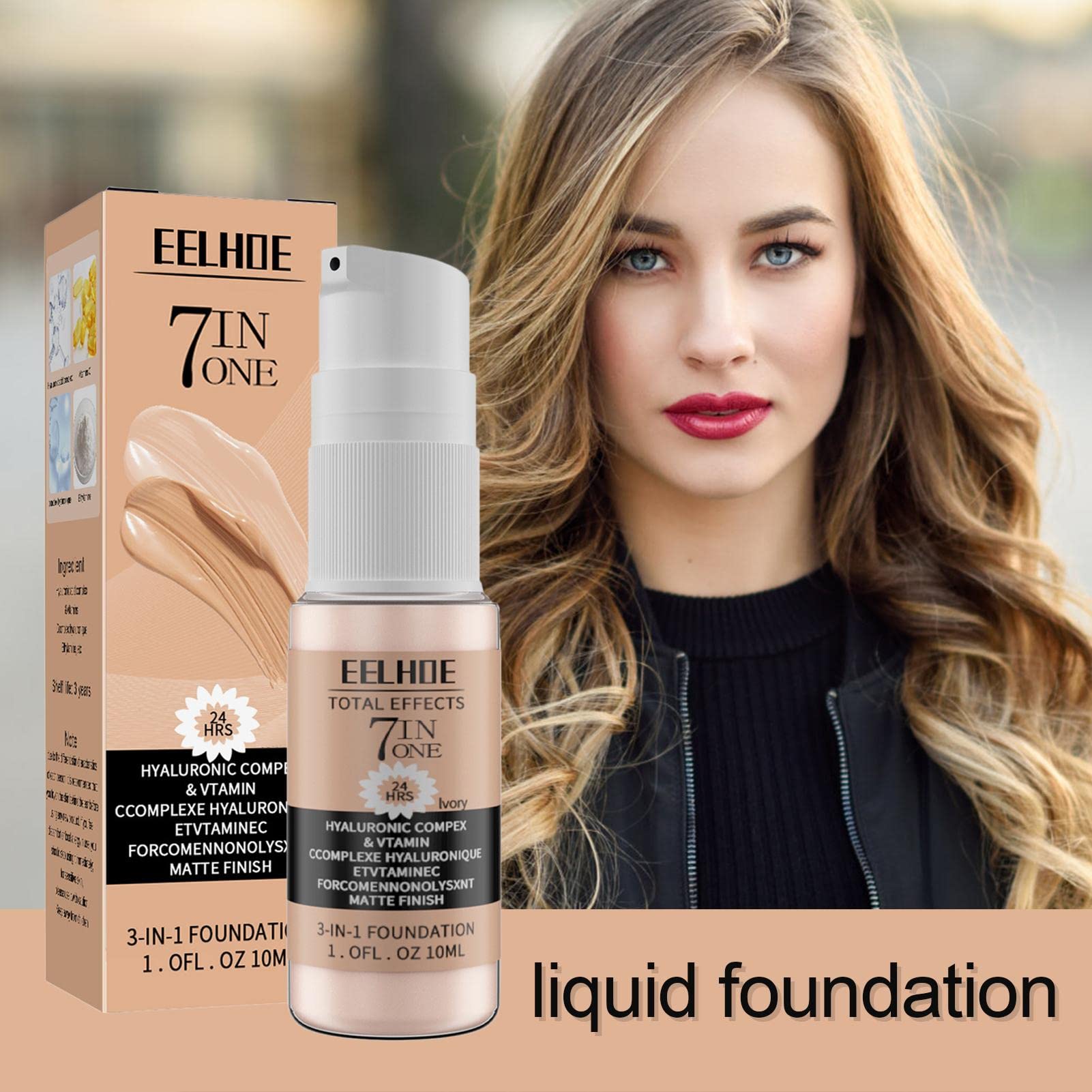 Light Makeup Liquid Foundation,Full Coverage Waterproof Smoothing Foundation | Full Coverage Long-Lasting Matte Foundation