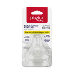 Playtex Baby Naturalatch Most like Mom Silicone Baby Bottle Nipples, Fast Flow, Pack of 2 Nipples (Compatible with all Playtex Baby Bottles)