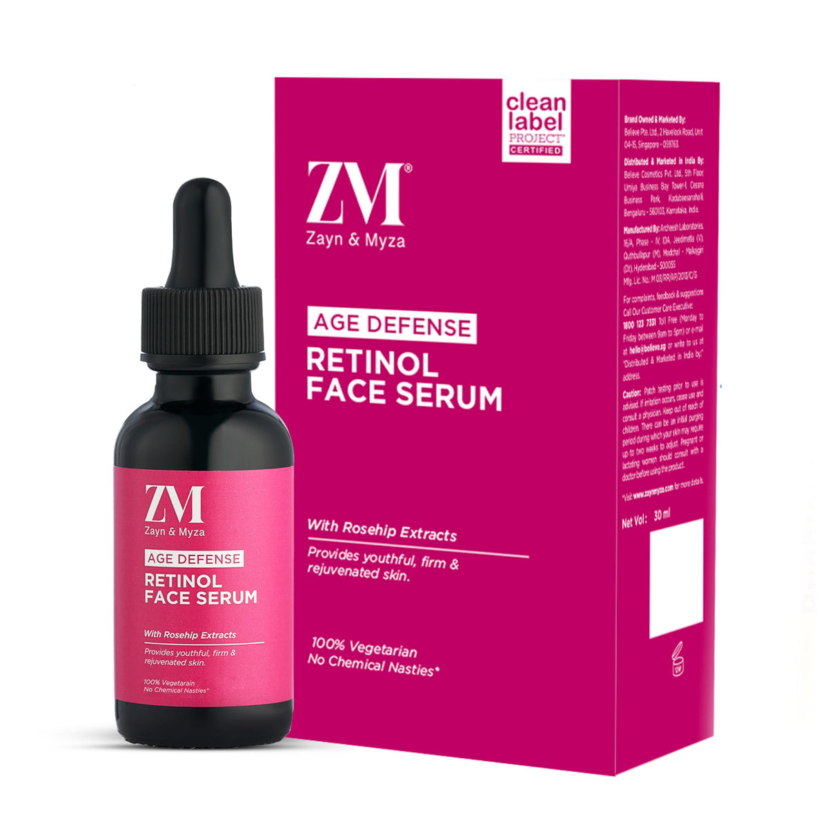 Zayn and Myza Retinol Face Serum with Rosehip Extracts 30 ml