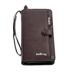 Men Wallet Long Style Card Holder Male Purse Zipper Large Capacity PU Leather Wallet for Men (Bronze)