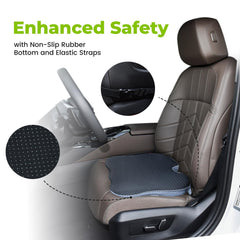 Dreamer Car Wedge Seat Cushion for Car Seat Driver/Passenger- Car Seat Cushions for Driving Improve Vision/Posture - Memory Foam Car Seat Cushion for Hip Pain (Mesh Cover,Black)