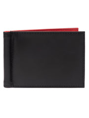 Eagle RFID Money Clip Wallet | Handcrafted New Zealand Leather Wallet | | 6 Card Holder Slots & Cash Clip | Minimalist wallet with Ultra-Slim design | Ultra-soft & Luxurious (Black Red)