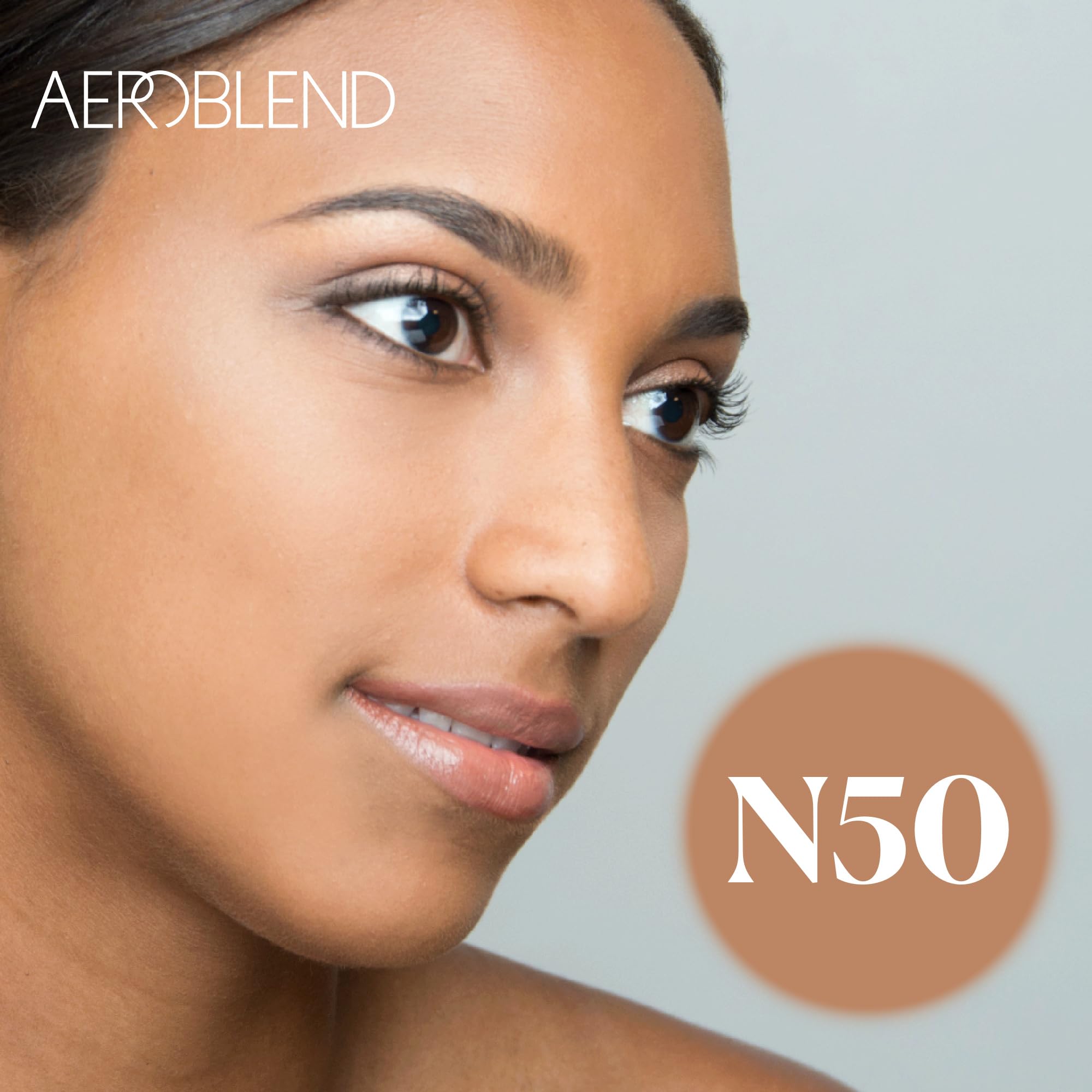 AEROBLEND Airbrush Foundation Makeup (N50) - Professional, Water-Based (1 oz)