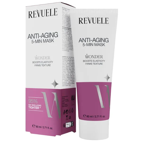 REVUELE Wonder 5-Min Face Mask Set – Hydrating, Purifying & Anti-Aging Cream Masks (2.71 fl. oz, Anti-Aging)