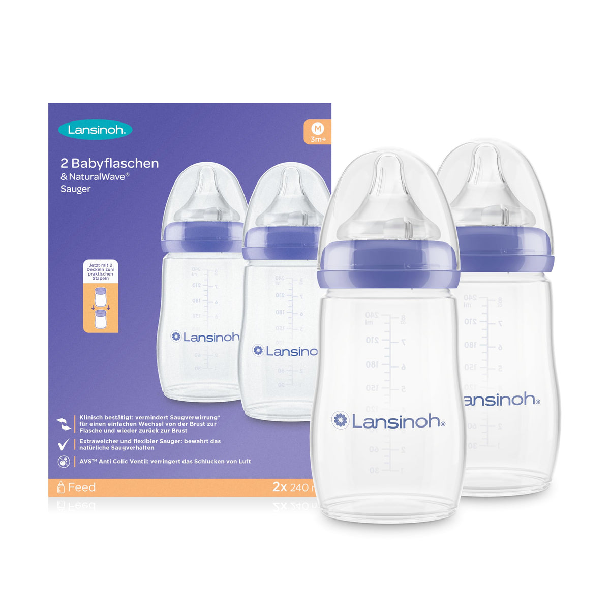 Lansinoh I Natural Wave Bottle 2x240ml