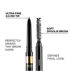 L'Oréal Paris Makeup Brow Stylist Waterproof Definer Pencil, Light Brown, 0.03 fl oz