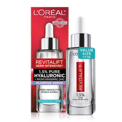 Pure Hyaluronic Acid Serum By L’Oreal Paris Skin Care I Revitalift Derm Intensives 1.5% Pure Hyaluronic Acid Anti-Aging Face Serum To Visibly Plump & Reduce Wrinkles I 1.7 Oz