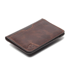 FOXHACKLE RFID Bifold Leather Wallet, Slim Minimalist Card Holder for Men & Women - Olive Brownish