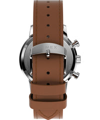 Timex Men's Marlin 40mm Watch - Black Strap Black Dial Stainless Steel Case - Brown/Blue/Stainless Steel