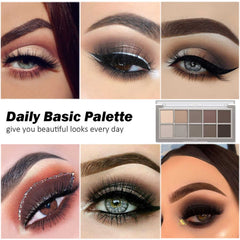 SYOSI 2Pcs Sweet Mint 10 Colors Eyeshadow Palette, Smooth Matte Eyeshadow Makeup Palette, Blendable Long Lasting Neutral Eye Palette with Professional Eyeshadow Brush (04 and 05)