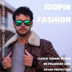Joopin Polarized Sunglasses Men Women, Classic Square Sun Glasses 100% UV Protection Driving Fishing