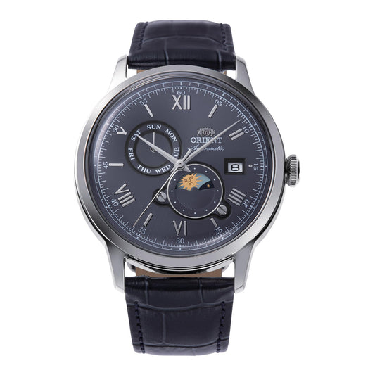 Orient Bambino Version 9 Stainless Steel Automatic Dress Watch with Weekly Calendar - Midnight Blue
