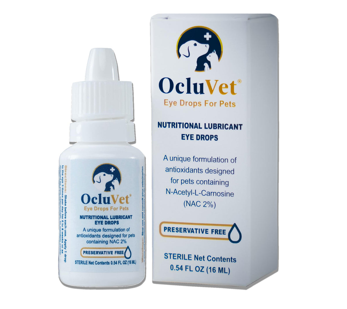 Oclovit Eye Drops for Pets - Clinically Studied Antioxidants for Pets with Cataracts | Includes 2% N-Acetyl-L-Carnosine (NAC) | 16mL