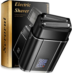Scrorui Foil Shavers for Men, High Speed Double Floating Blades Electric Razor, IPX6 Waterproof Dry/Wet, 2 Adjustable Speed Electric Shaver