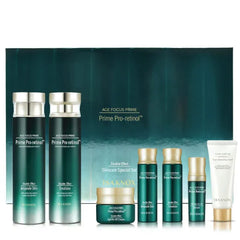 ISA KNOX AGE FOCUS PRIME DOUBLE EFFECT SKINCARE (417 ml / 14.10 Fl Oz) - Korean Skincare, Lightweight but Nourishing Toner, Emulsion Lotion, Serum, Cream, Cleansing Foam