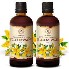 St Johns Wort Oil 6.8 oz (2 * 100ml) - Hypericum Perforatum - Carrier Oil for Essential Oils - Oil for Skin - Hair Oil - Body Oil - Face Oil - Bath Oil