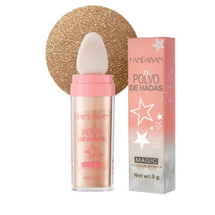 Body Shimmer Powder Polvo De Hadas Fairy Highlighter Glitter Natural Pigment Shiner Stick Loose Oil Glow Body Brighten Dust with Puff Makeup Three-Dimensional Face,Eyeshadow,Eye,Hair,Body,Hair(3)