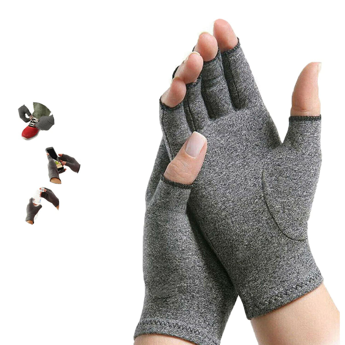 ELECDON Arthritis Compression Gloves, Women Men for Carpal Tunnel, Rheumatoid, Tendonitis, Fingerless Gloves for Computer Typing and Daily work- Compression Gloves for Pain Relief- (M) 1 Pair