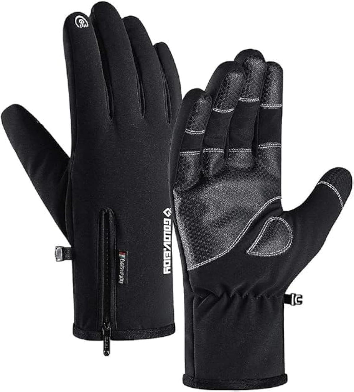 JUSTADIL Direct Mens Winter Gloves -30℉Windproof Waterproof Touch Screen Gloves for Outdoor Work