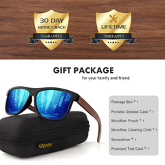 GQUEEN Classic Horn Rimmed Semi Rimless Polarized Sunglasses for Men Women GQO6
