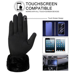 Winter Gloves for Women, Warm Touchscreen Glove Windproof Elastic Texting Gloves, Soft Lining Gloves for Ladies Sports Driving - Black
