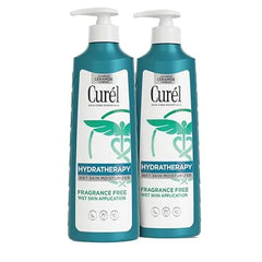 Curel Hydra Therapy In Shower Lotion, Wet Skin Moisturizer for Dry or Extra-dry Skin, with Advanced Ceramide Complex, 12 Oz, Pack of 2