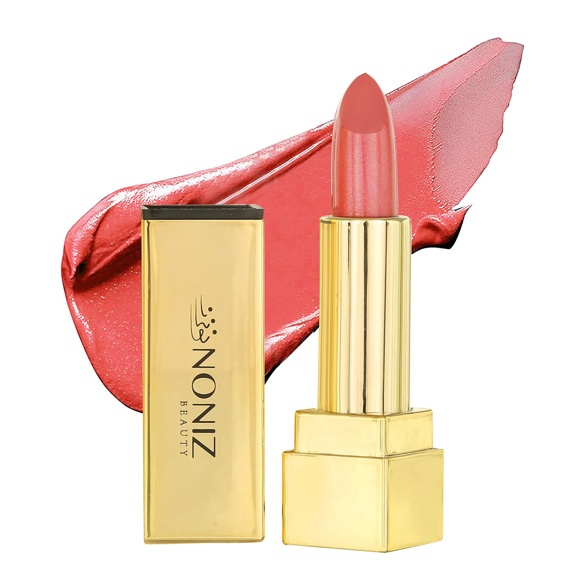 NONIZ Solid Shimmery Lipstick - Ultra Creamy Texture - Long Lasting 3 Solid Colors Lipsticks (Glam Girl 02)