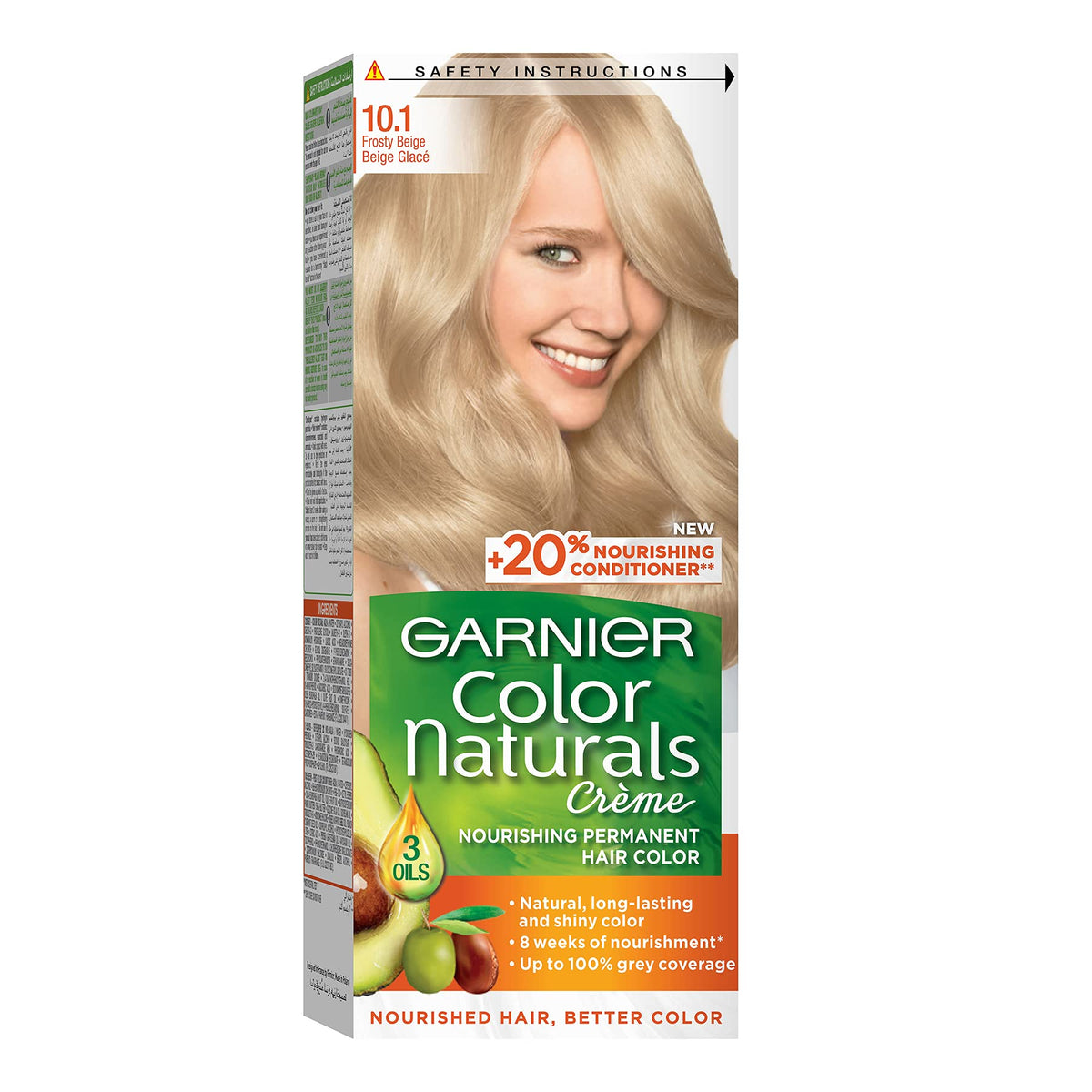 Garnier Colour Naturals, Permanent Hair Colour, 10.1 Frosty Beige, 140 ml