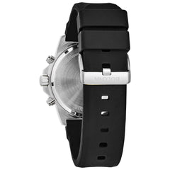 Bulova Marine Star Chronograph Men's Silicone Strap Watch - Stainless/Black