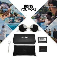Joopin Polarized Semi Rimless Sunglasses Men Women, Classic Half Frame Sun Glasses UV400 Protection
