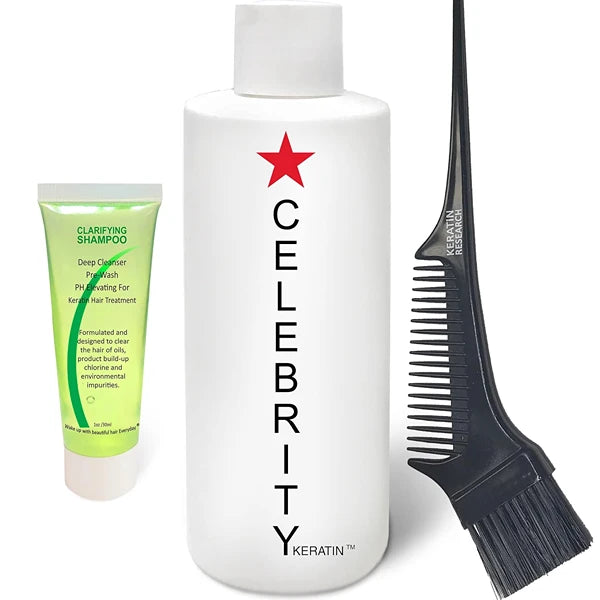 KERATIN RESEARCH CELEBRITY KERATIN Hair Treatment Conditioning Straightening Keratin Proteins Amino Acids Argan Castor Oils Repair Damaged Color Treated Curly Straight Coarse Thin Hair (KIT II)