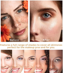 2 Pack Concealer Cover,Flawless Colour Changing Foundation Makeup Base Nude Face Liquid Cover Concealer