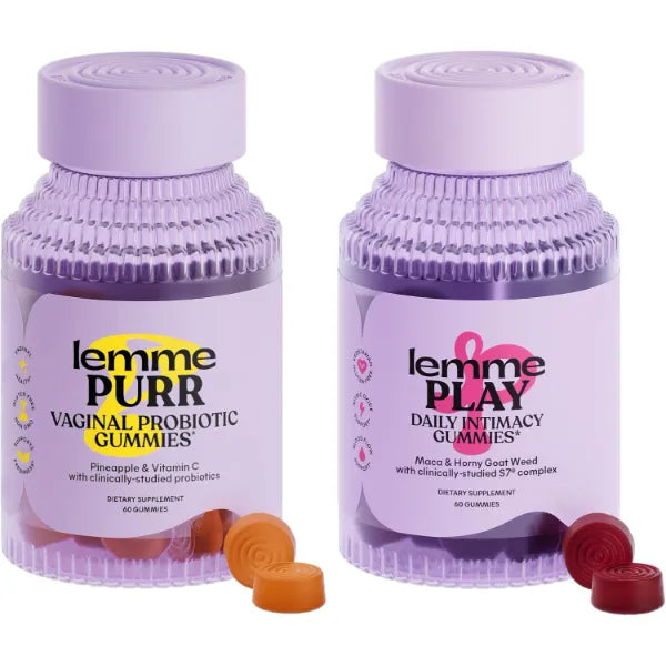 Lemme Purr & Play Bundle - Daily Intimacy Gummies and Vaginal Probiotic Gummies for Women (60ct Each)