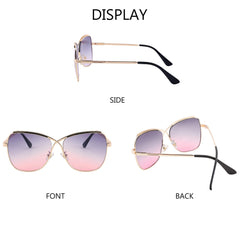 FEISEDY Womens Pilot Sunglasses Oversized Butterfly X Shape Design Cateye Cute Lady Sunglasses B2738