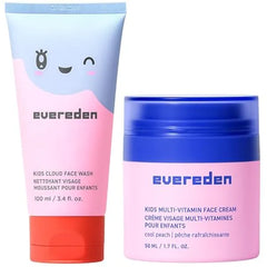 Evereden Kids Cloud Face Wash Tropical Sorbet,& Kids Face Cream Cool Peach, Creamy & Fun Skin Care for Toddlers Easy-to-Use Face Wash & Cream Non toxic and Safe Skin Care