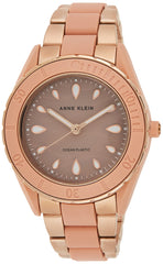 Anne Klein Women's Solar Powered Watch with Analog Display and Stainless Steel Bracelet AK3910PKRG