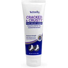 TriDerma Cracked & Crusty Healthy Foot Cream Moisturizes, Softens and Heals Dry Feet, Cracked Heels and Dry Elbows with Salicylic Acid, Urea, Shea Butter, AP4 Aloe and Vitamins, 4.2 Ounces